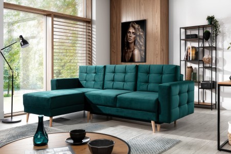 Ecksofa ESGAR-L Schlaffunktion mit Bettkasten