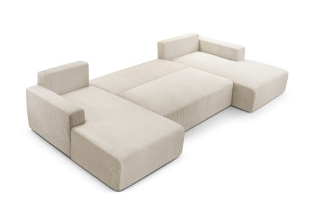 Wohnlandschaft PULA-U Cord Schlafsofa BEIGE