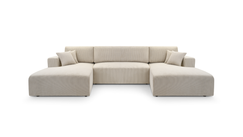 Wohnlandschaft PULA-U Cord Schlafsofa BEIGE