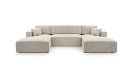 Wohnlandschaft PULA-U Cord Schlafsofa BEIGE