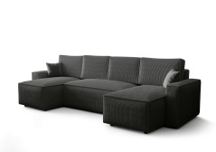 Wohnlandschaft AMRO1 Cord Schlafsofa mit Bettkasten