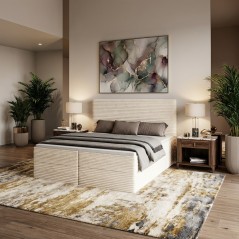 Boxspringbett RAVENO mit Bettkasten & Topper CORD