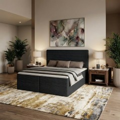 Boxspringbett RAVENO mit Bettkasten & Topper CORD