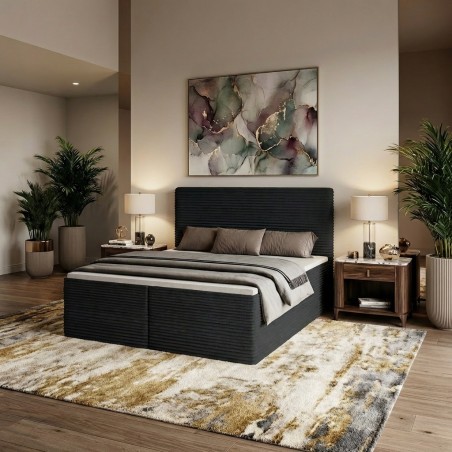Boxspringbett RAVENO mit Bettkasten & Topper CORD
